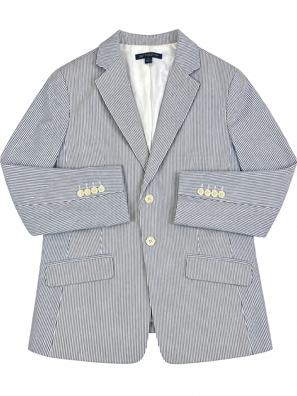 Brooks Brothers 346 Seersucker Blazer Classic Fit Cotton Size 12